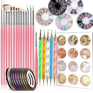 Nail Art Kit, Nail Design Kit with Nail Art Brushes, Nail Dotting Tools for Wome